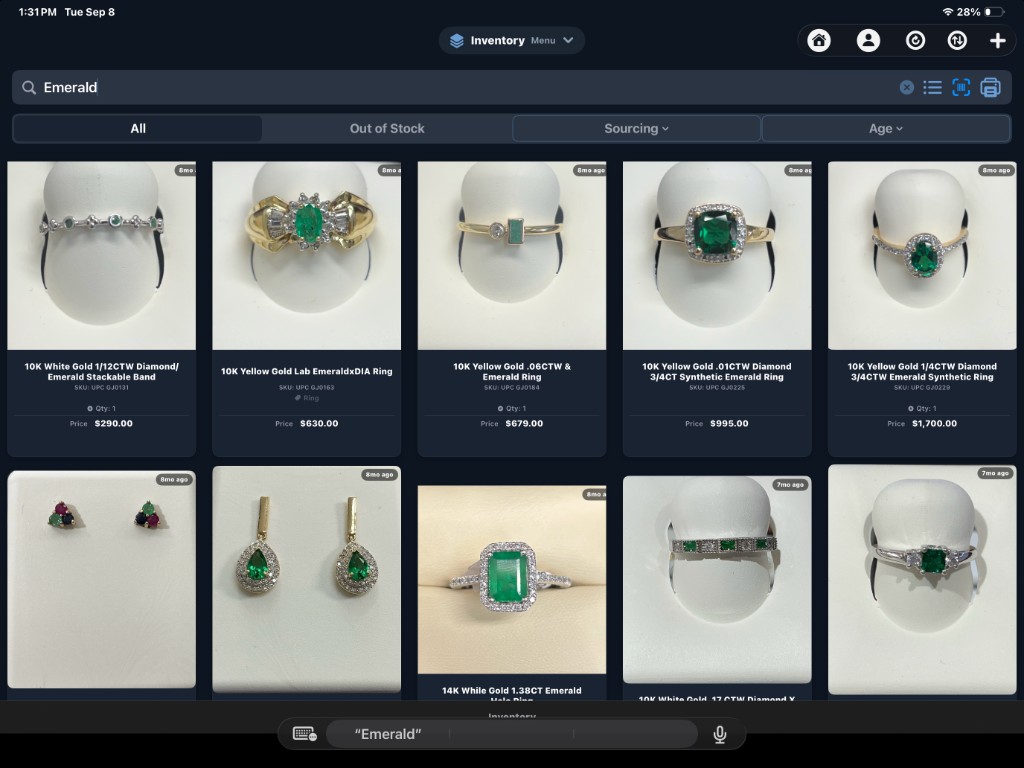 Inventory on iPad