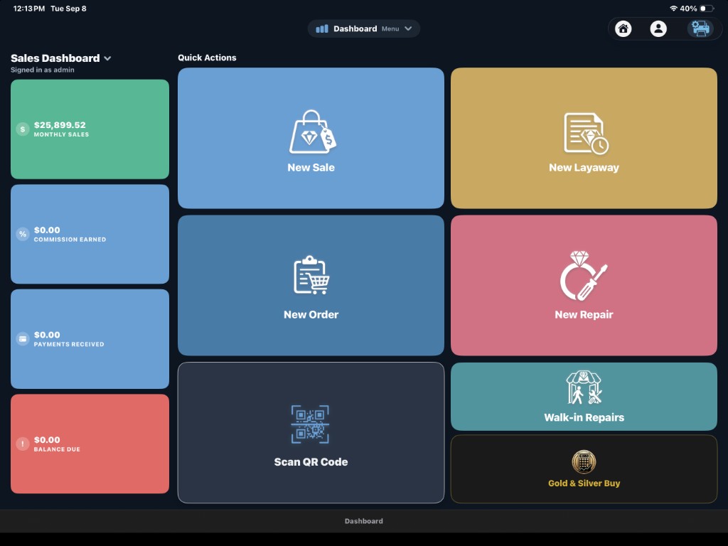 Sales Dashboard on iPad