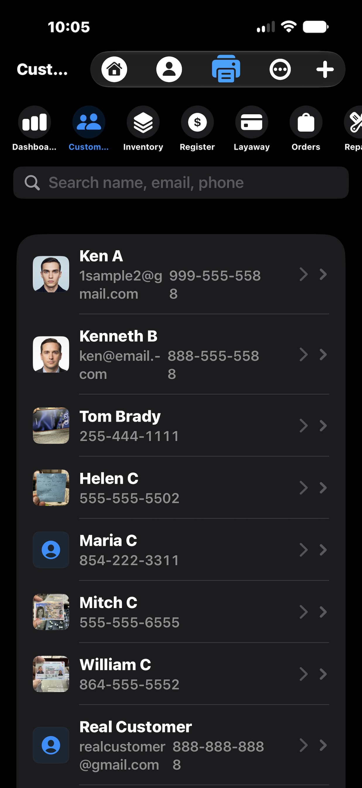 Customers on iPhone