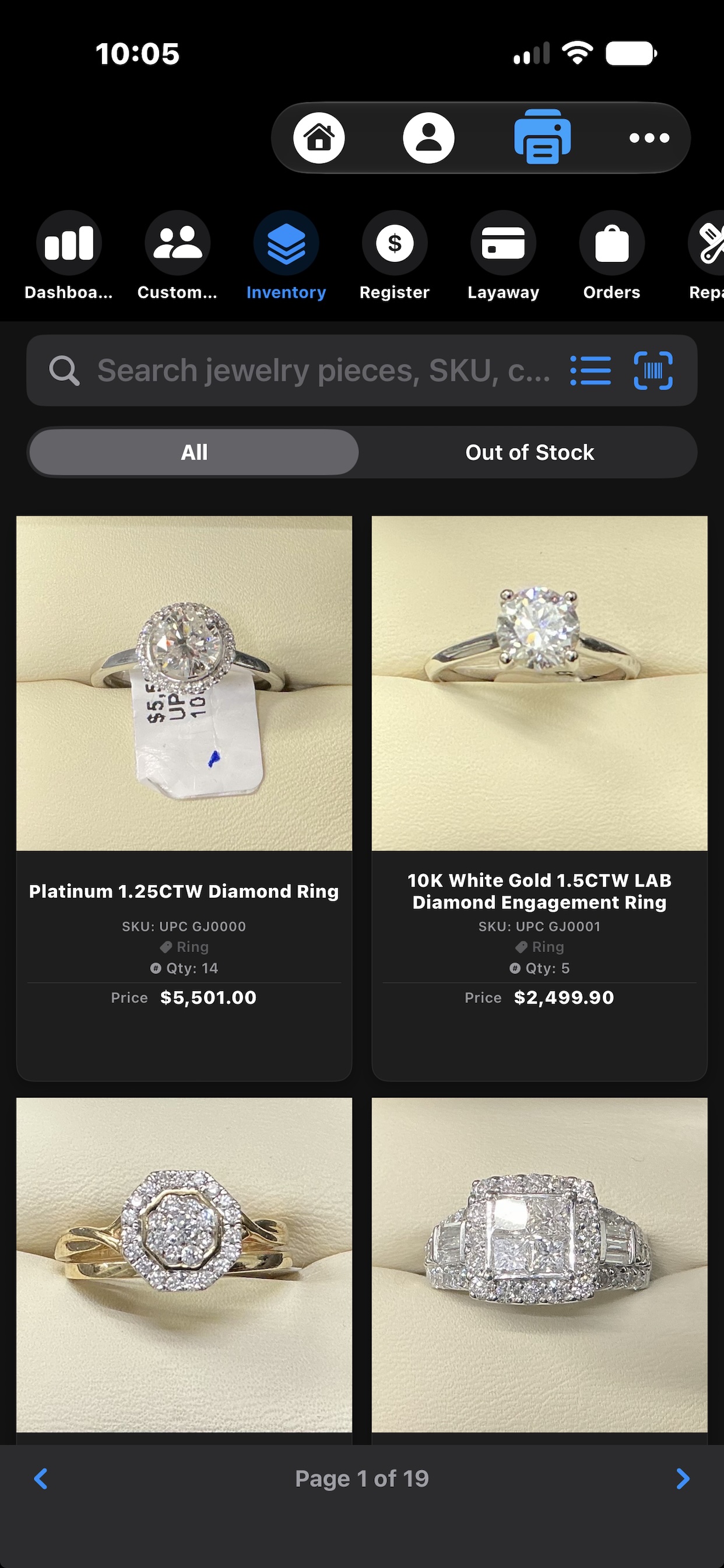 Inventory on iPhone